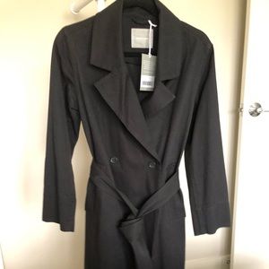 NWT Everlane Black Cotton The Drape Trench Coat